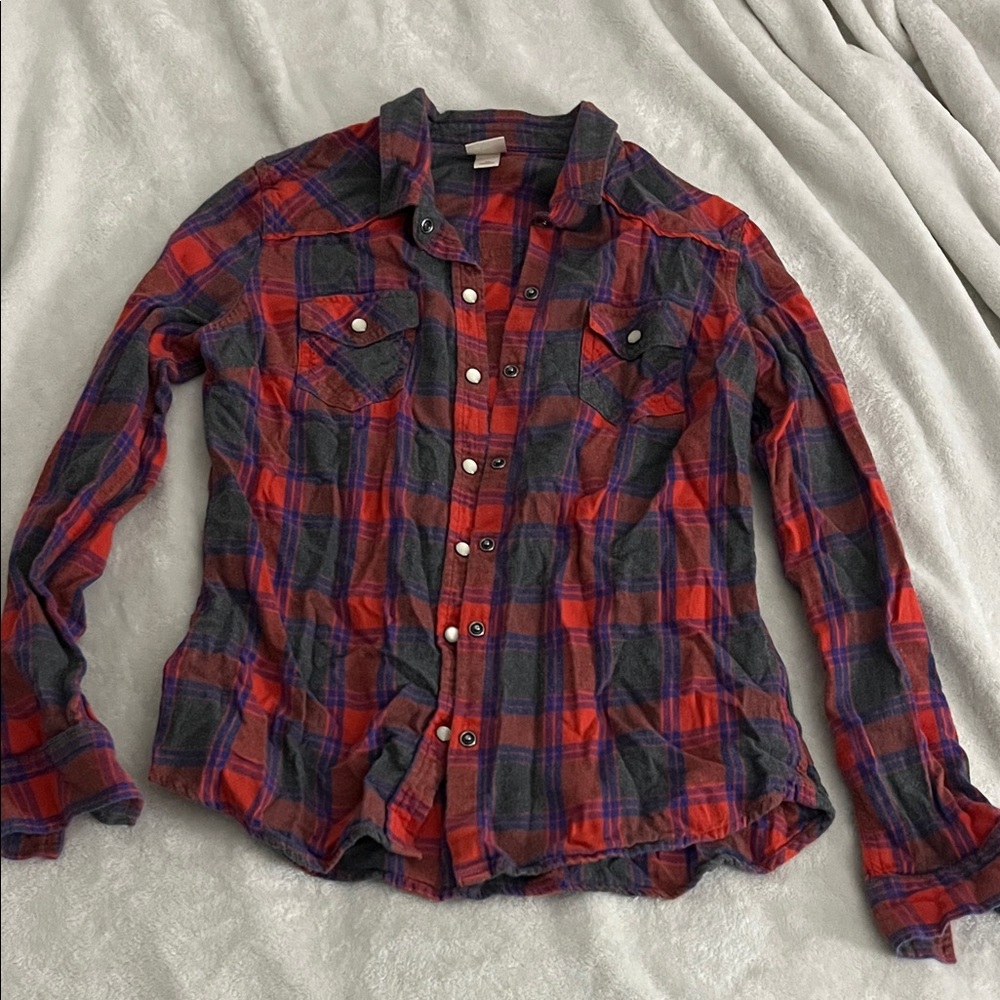 Mossimo Supply Co. Red and Green Plaid Shirt